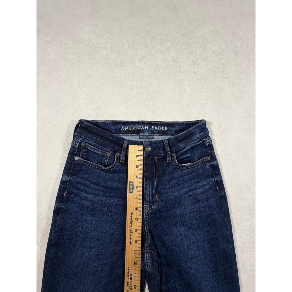 American Eagle Curvy Super High-Rise Flare Jeans Dark Wash Size 6 Regular 26 - Picture 8 of 11